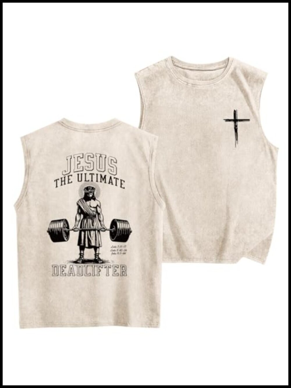 Men's Christian Graphic Tank Top Jesus Faith Gym Sleeveless Workout Shirt